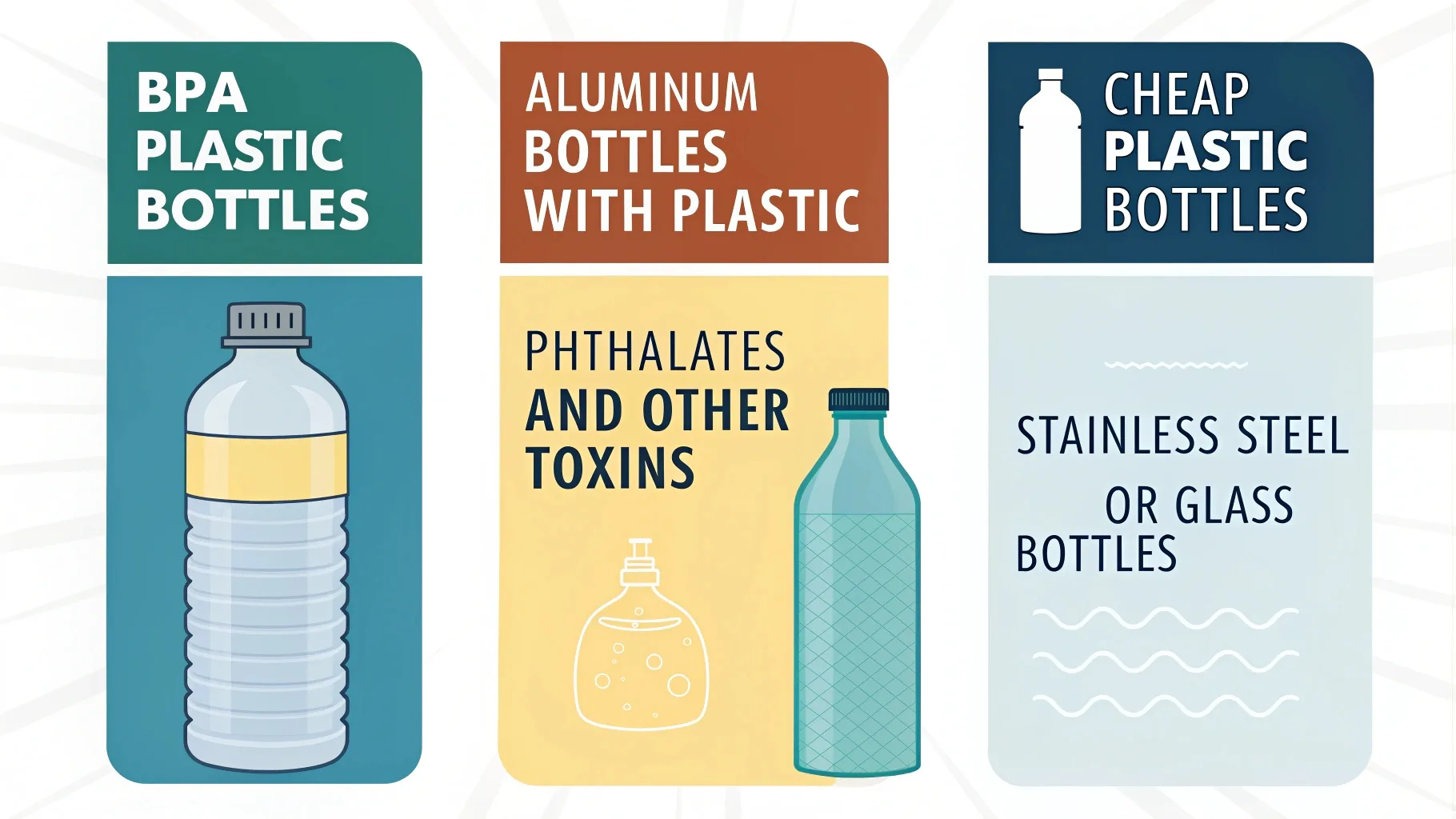 A visual guide to plastic and aluminum bottle concerns.