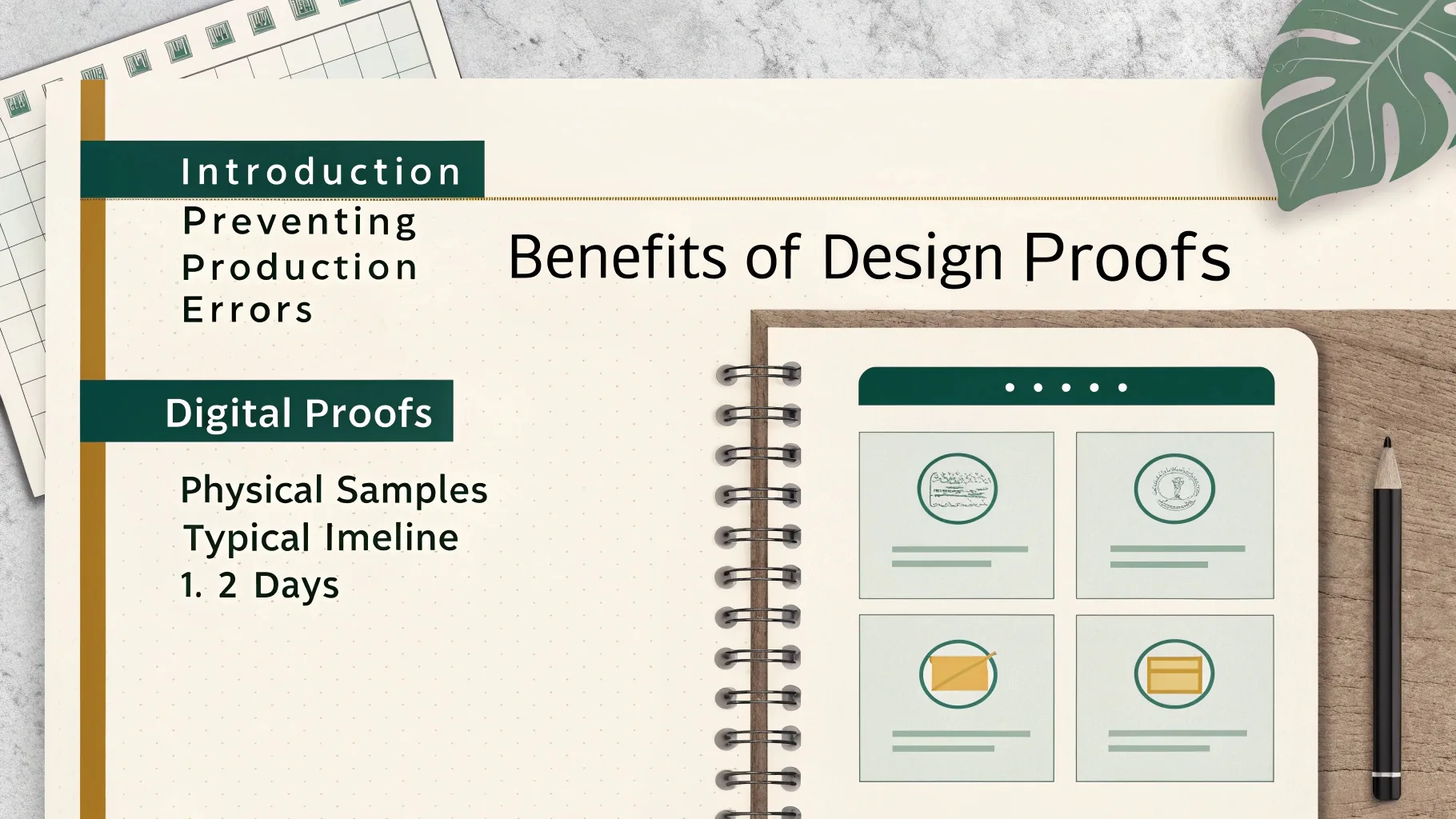 A presentation slide discussing design proofs.