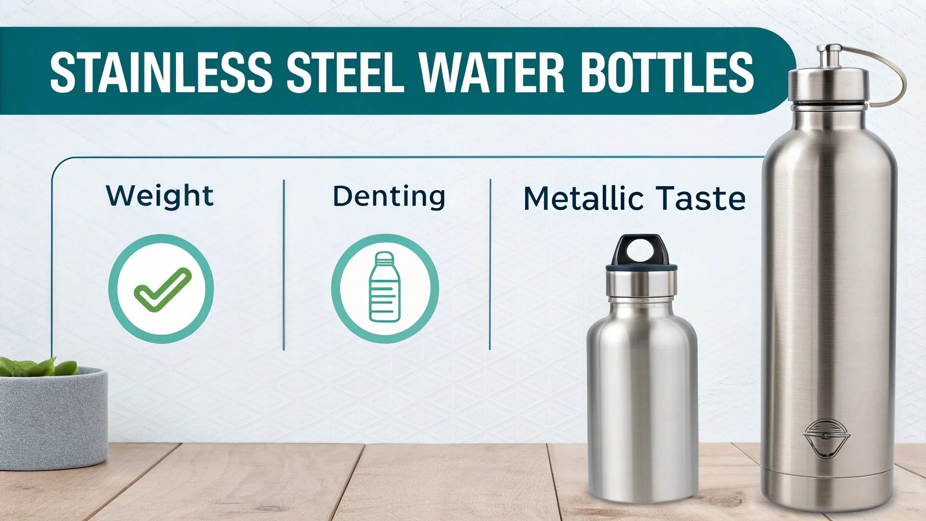 A breakdown of stainless steel water bottle advantages and disadvantages.