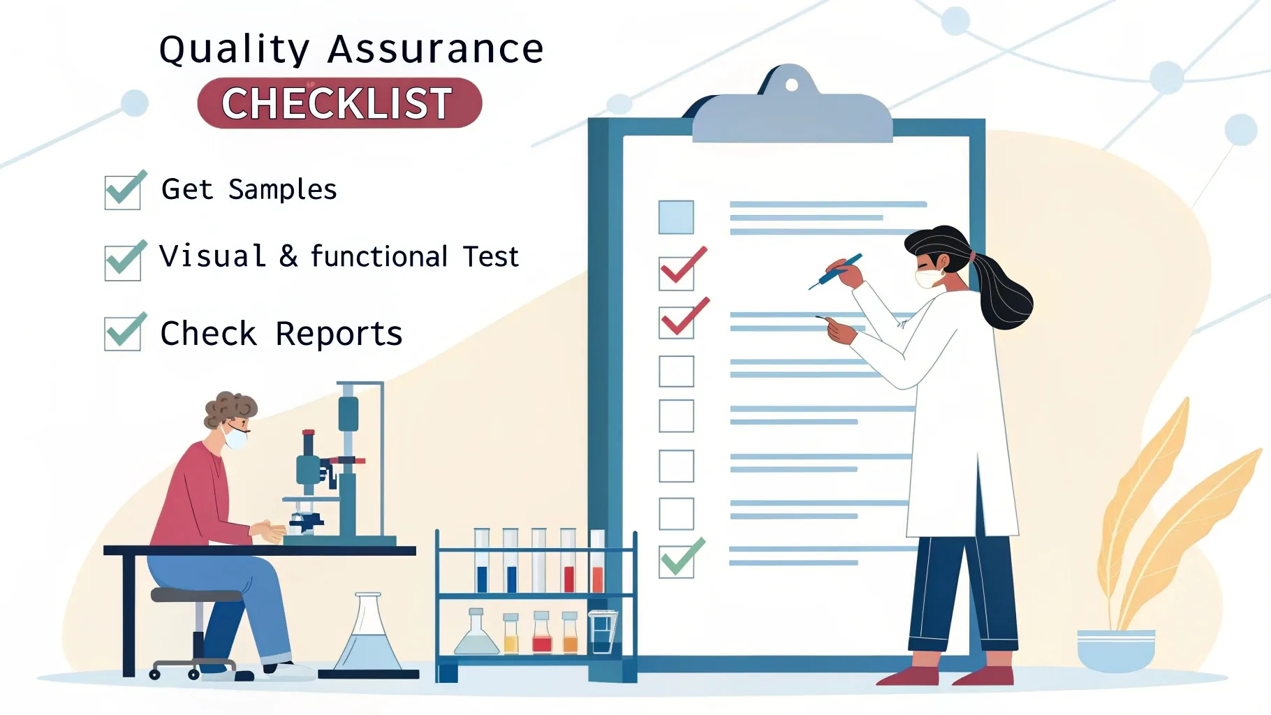 Infographic on product quality control steps.