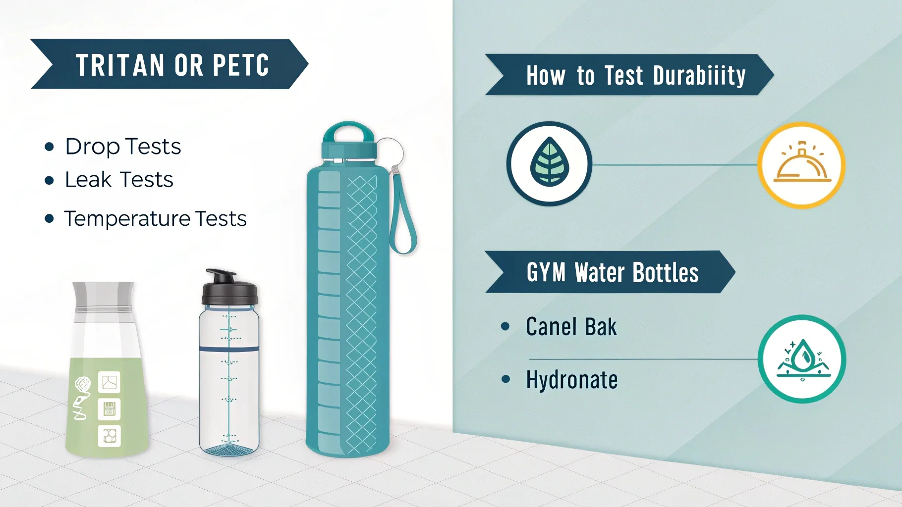 Visual comparison of Tritan vs. PETG bottles.