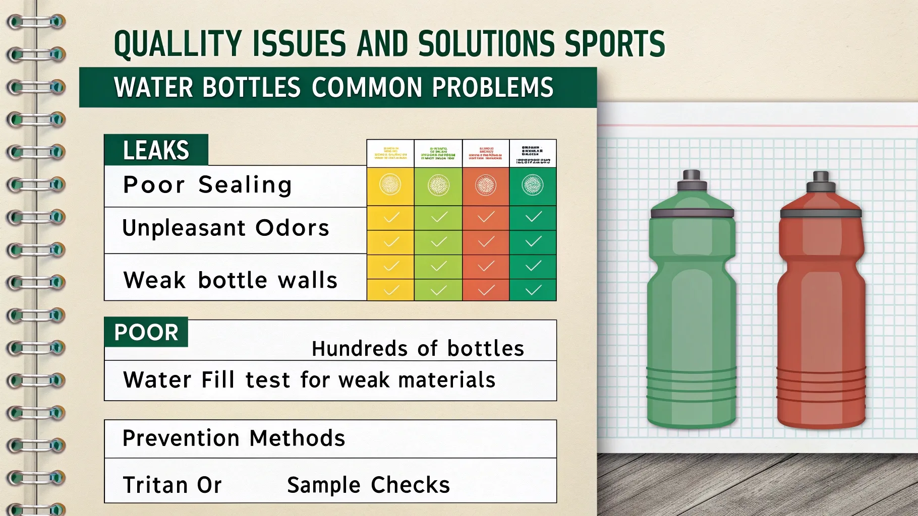 Common problems and solutions for sports water bottles.