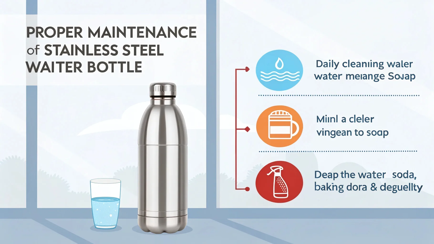 Infographic on bottle maintenance.