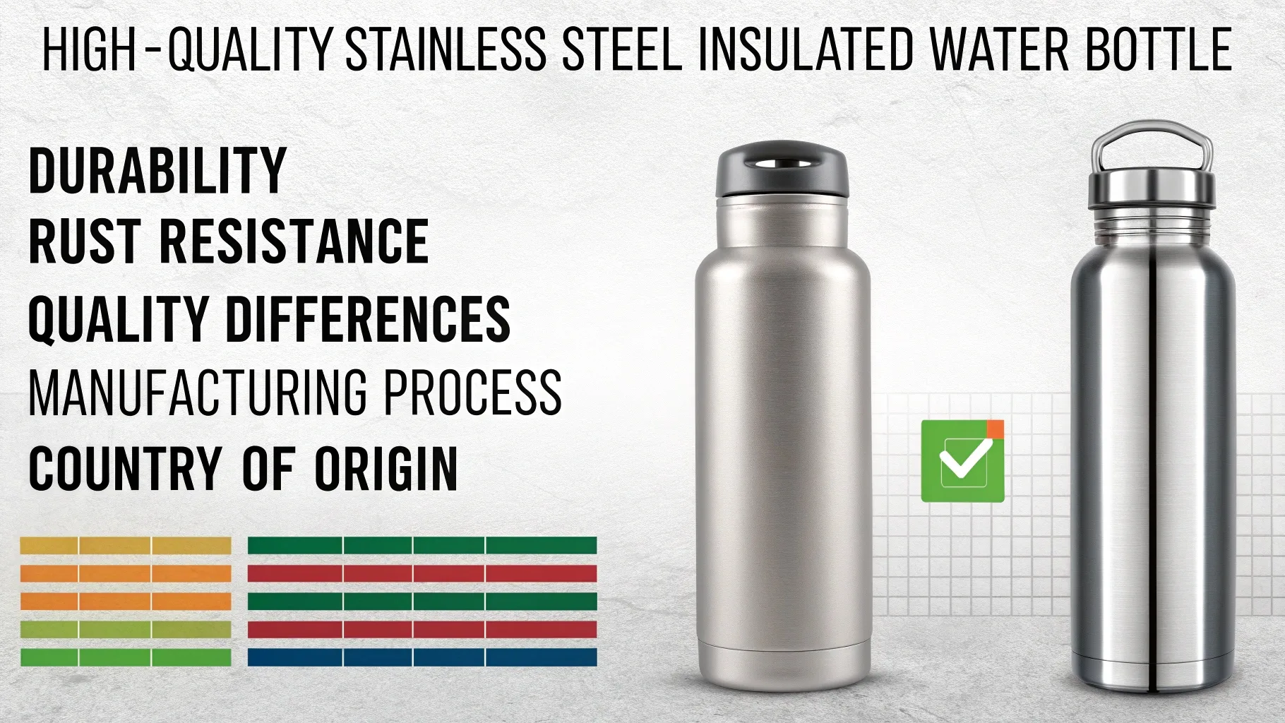 Infographic about selecting quality stainless steel bottles.